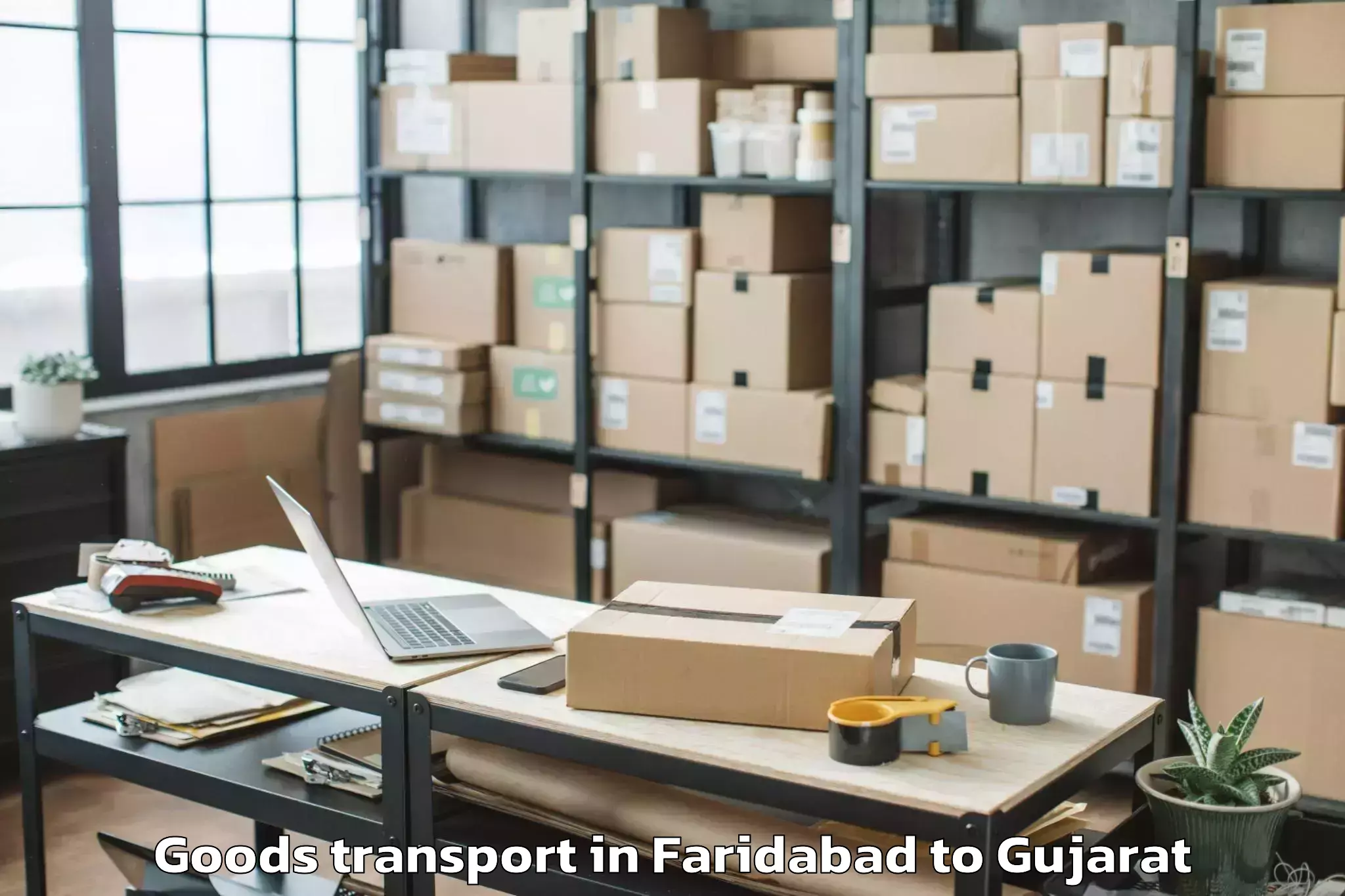 Quality Faridabad to Kadi Sarva Vishwavidyalaya Gan Goods Transport